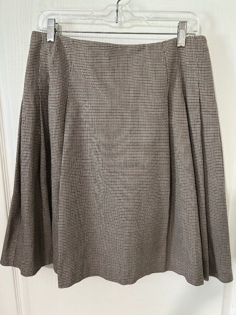 Vintage Gap Stretch Pleated Houndstooth Skirt Dark Academia